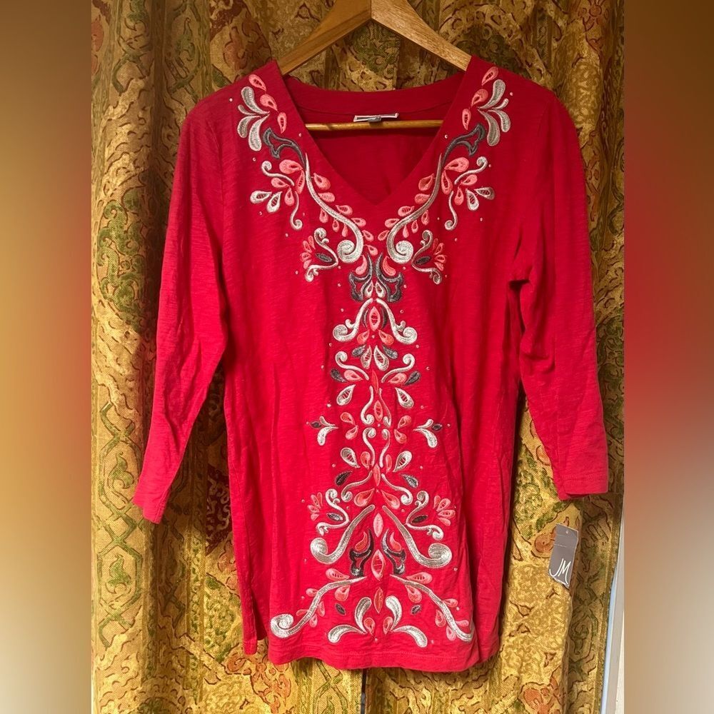 JM collection top 100% cotton with 3/4 sleeves